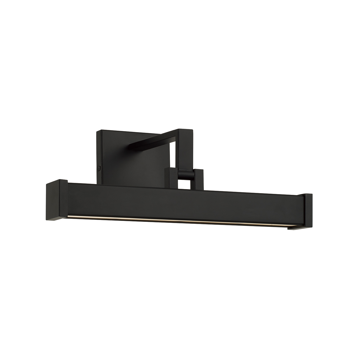 16" W x 6" H Integrated LED Adjustable Pivoting Picture Light Wall Sconce in Matte Black with Optional Plug-in and Cord Cover