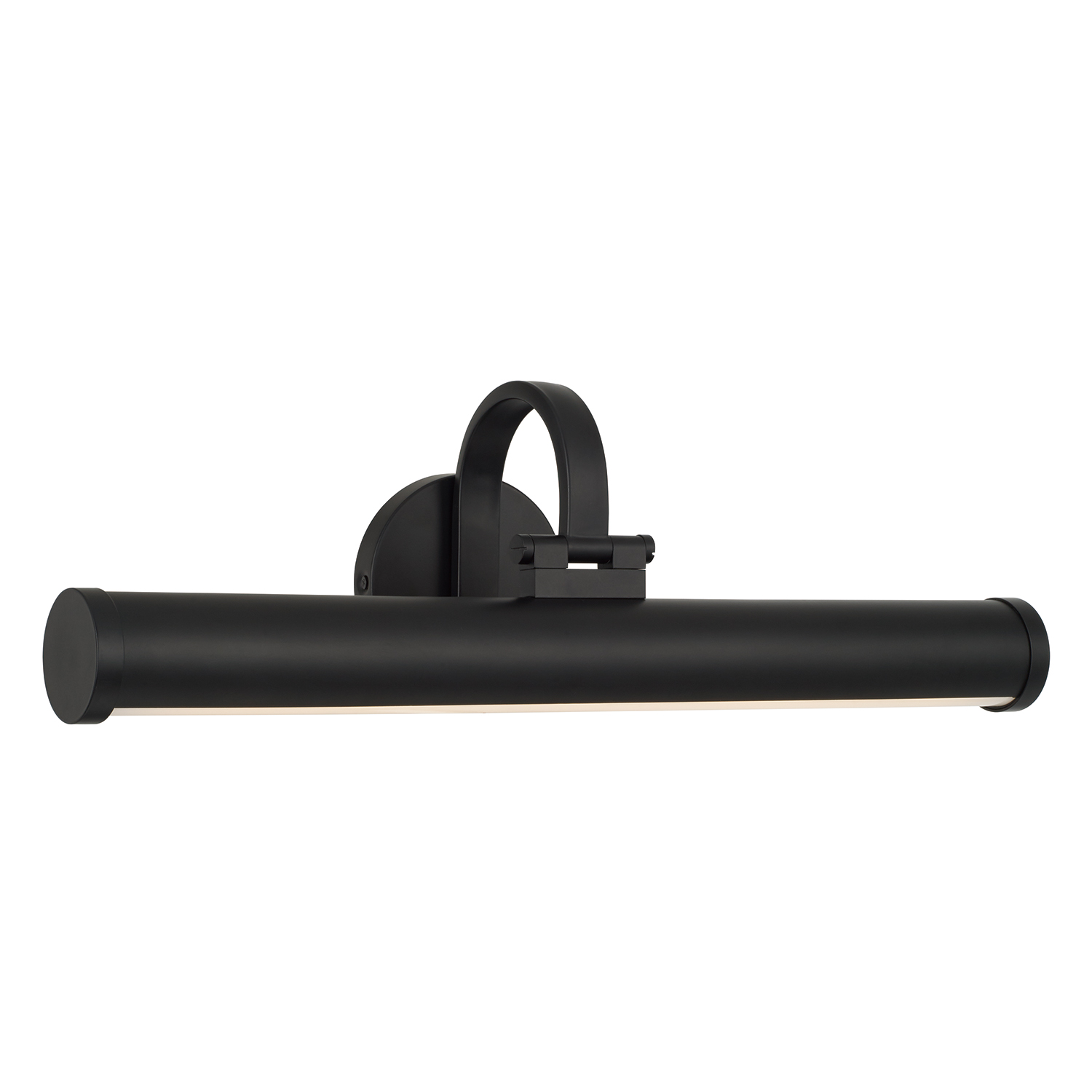 22.25" W x 7" H Integrated LED Adjustable Pivoting Picture Light Wall Sconce in Matte Black with Optional Plug-in and Cord Cover