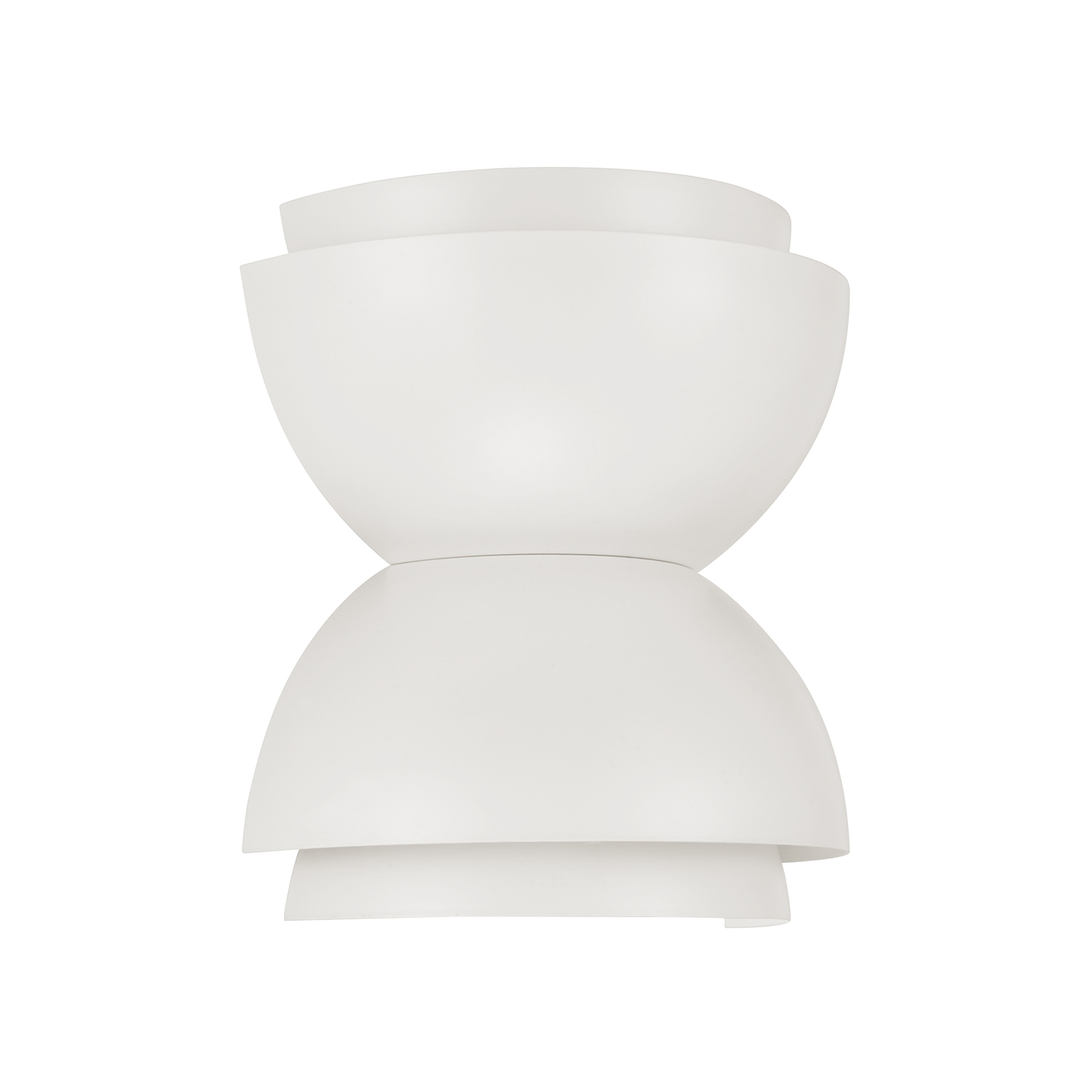 12" W x 12.75" H 2-Light Modern Tiered Dome Bowl Dual Sconce in Matte White