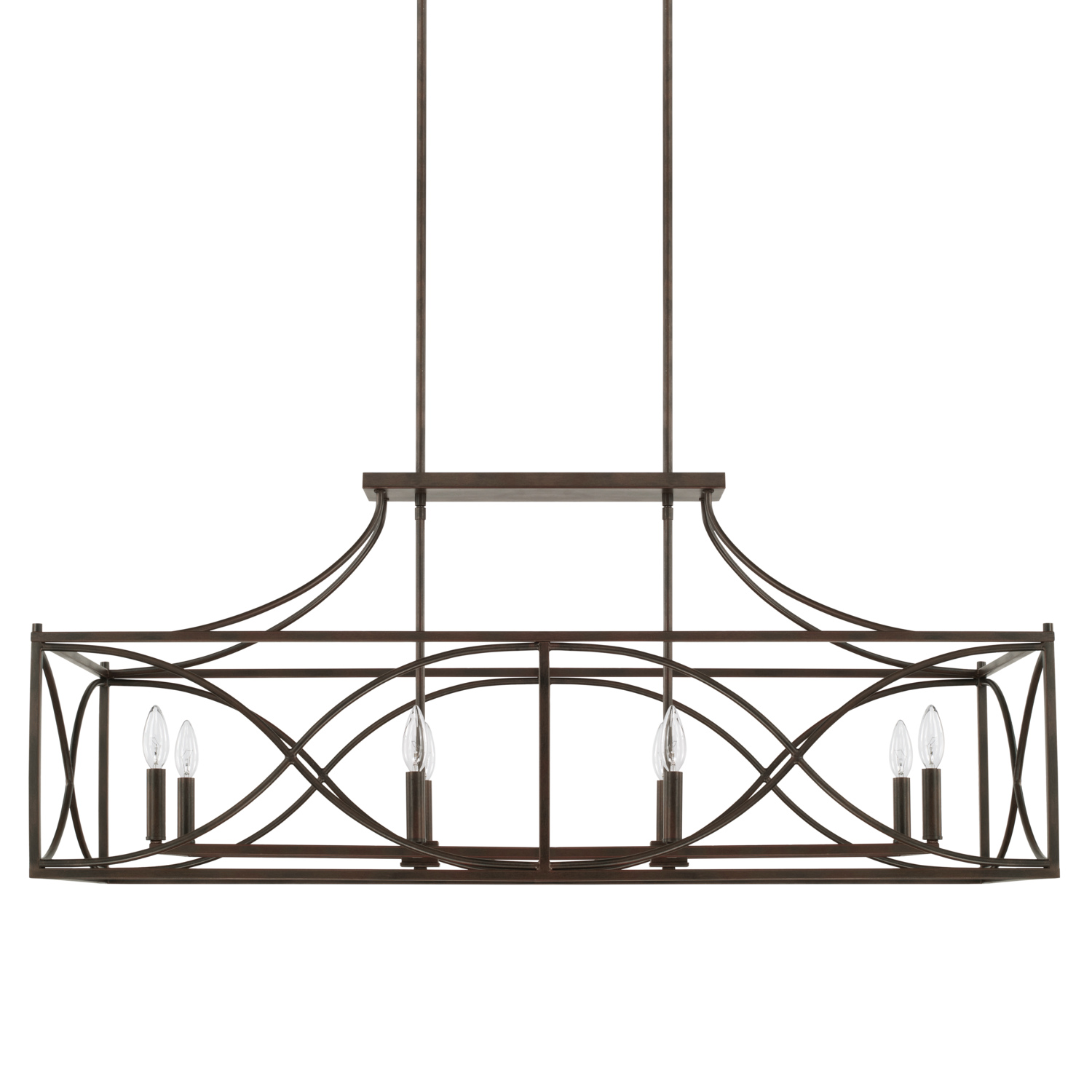 46" W x 19.5" H x 16" E 8-Light Linear in Nordic Grey