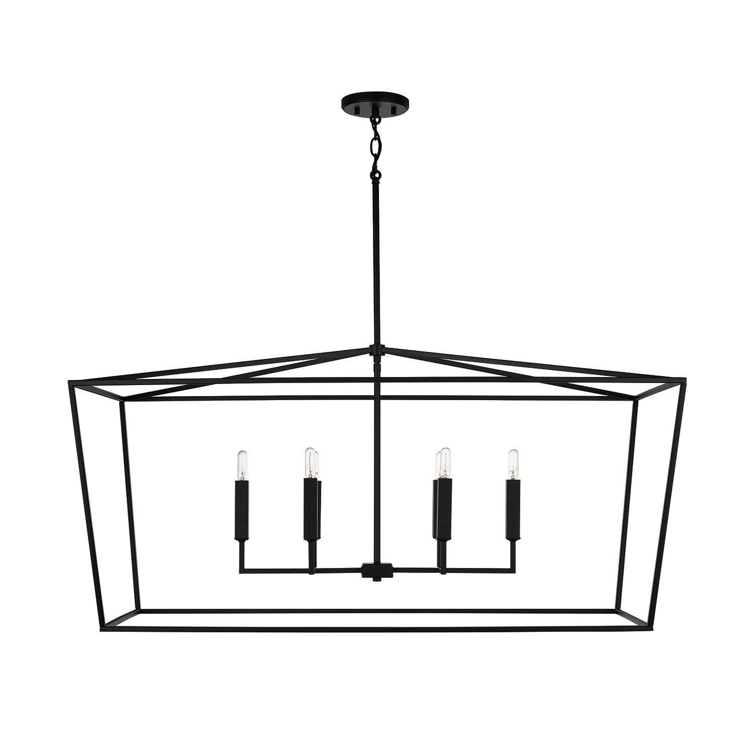 42" W x 20.5" H x 20" E 6-Light Lantern Linear in Matte Black