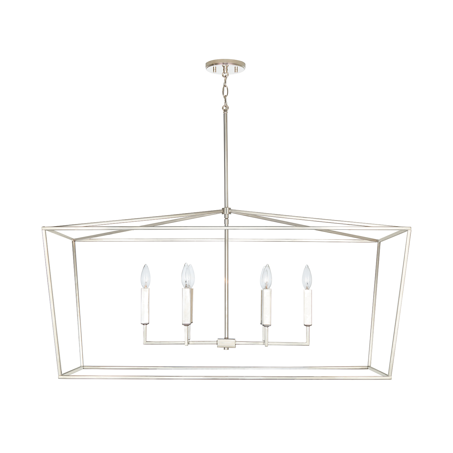 42" W x 20.5" H x 20" E 6-Light Lantern Linear in Polished Nickel