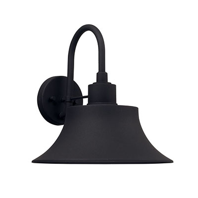 13"W x 13"H 1-Light Outdoor Barn-Style Wall Lantern in Black