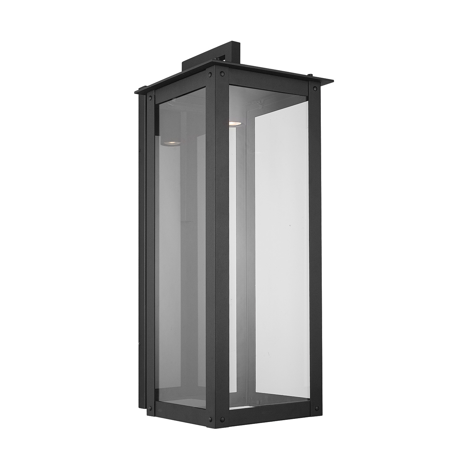 14"W x 36"H Minimal Light Pollution Outdoor Wall Lantern in Black with Clear Glass