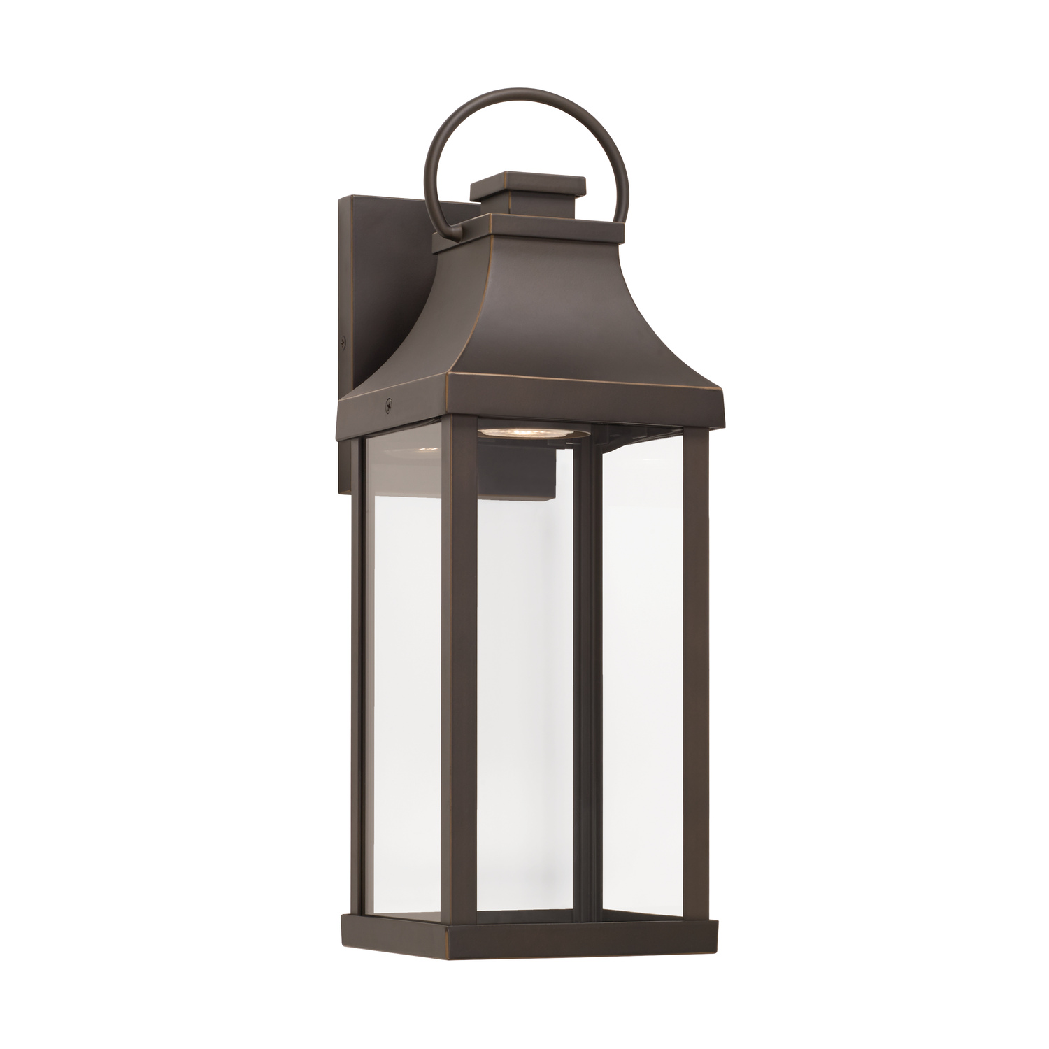 6" W x 17" H Outdoor 1-Light Night Sky Small Wall Lantern in Oiled Bronze with Clear Glass