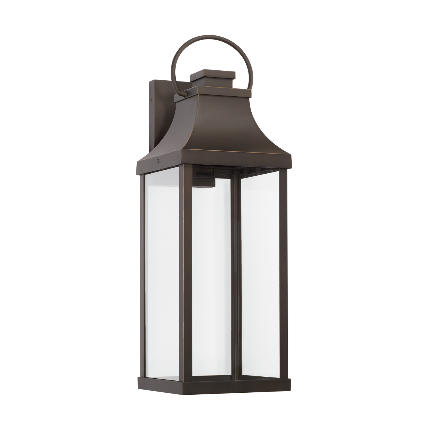 8" W x 24" H Outdoor 1-Light Night Sky Large Wall Lantern in Oiled Bronze with Clear Glass
