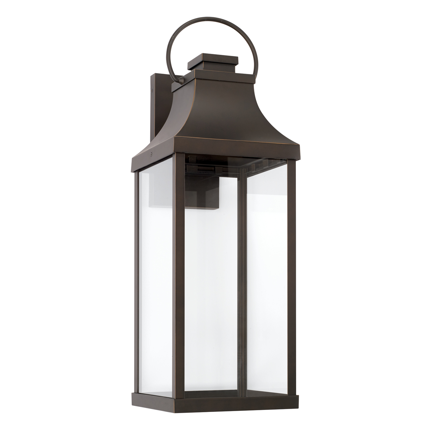 9" W x 27" H Outdoor 1-Light Night Sky Extra Large Wall Lantern in Oiled Bronze with Clear Glass