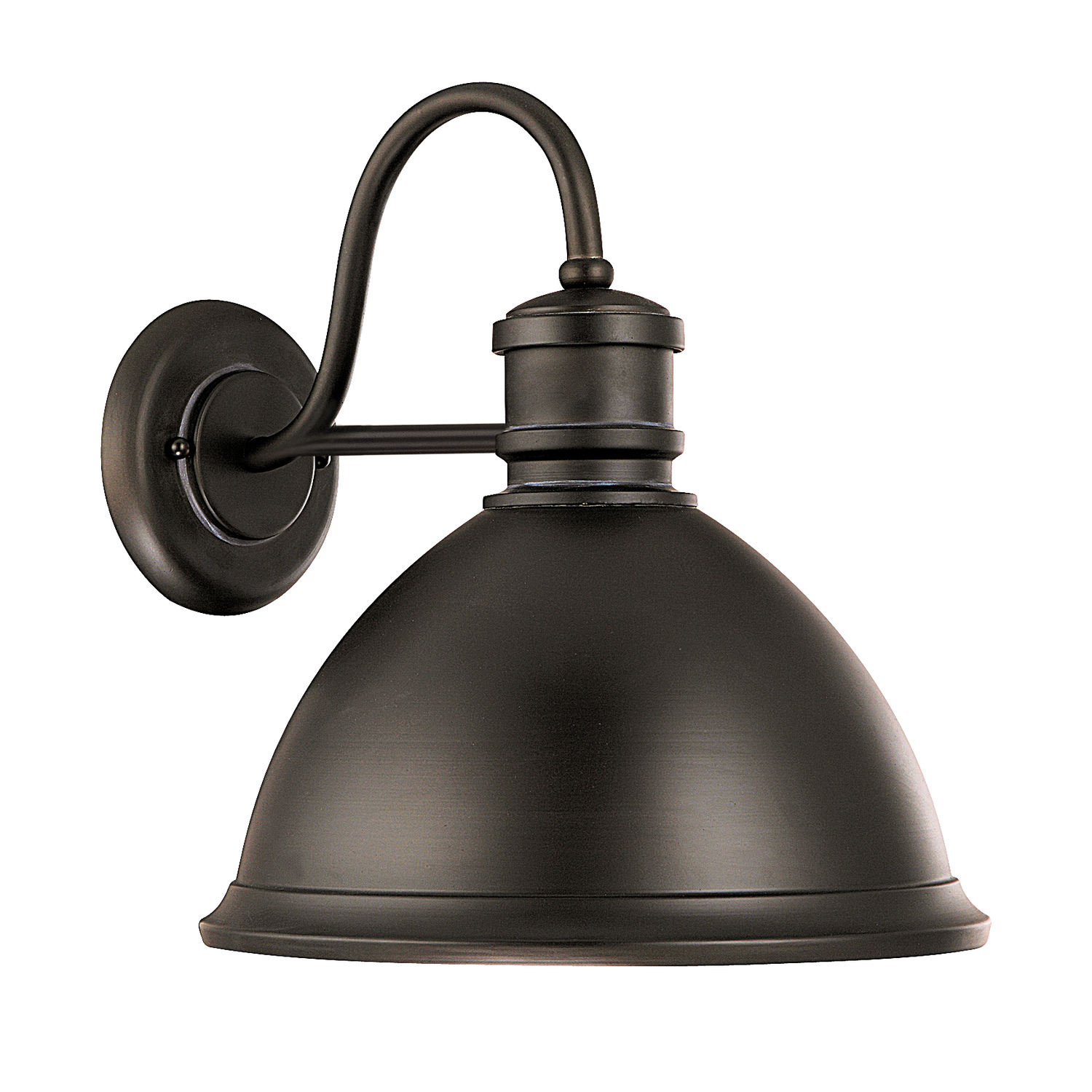 13"W x 14.5"H Outdoor 1-Light Outdoor Wall Lantern with Metal Shade in Old Bronze
