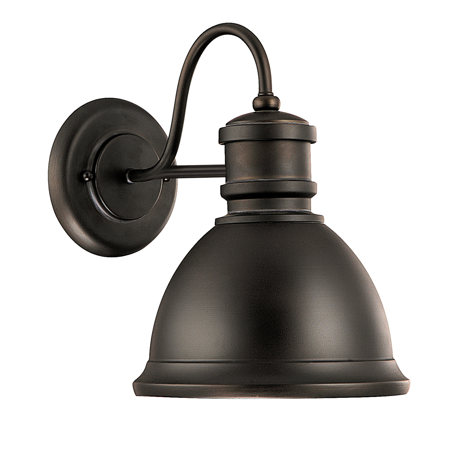 9"W x 12.5"H Outdoor 1-Light Outdoor Wall Lantern with Metal Shade in Old Bronze