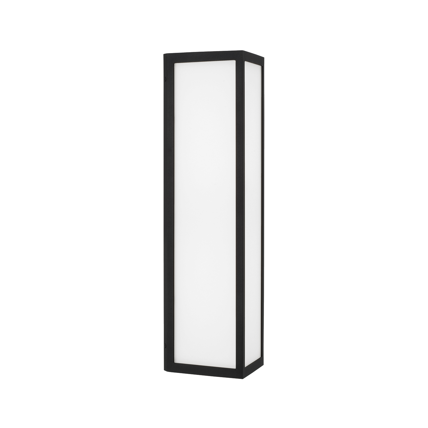 7.5" W x 22.5" H Integrated LED Outdoor Wall Lantern in Black with Painted White Glass