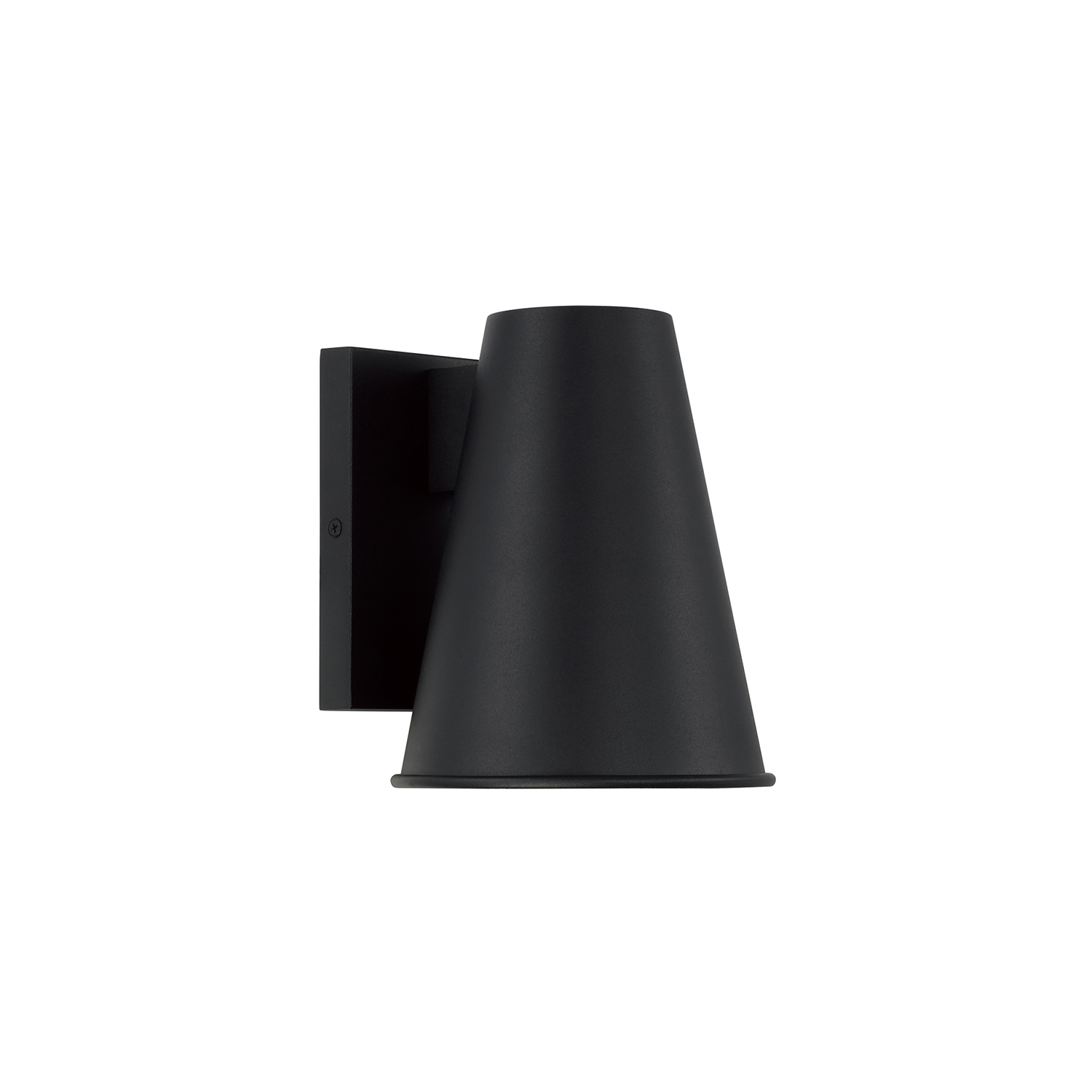6.5" W x 7" H 1-Light Outdoor Night Sky Friendly Cone Wall Lantern in Black with Painted White Interior