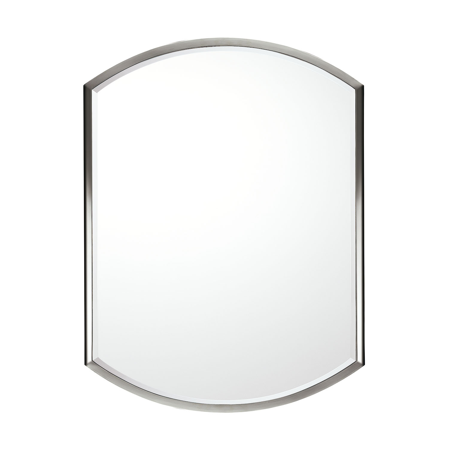 24"W x 32"H Beveled Rounded Rectangle Mirror in Polished Nickel with Horizontal or Vertical Mounting