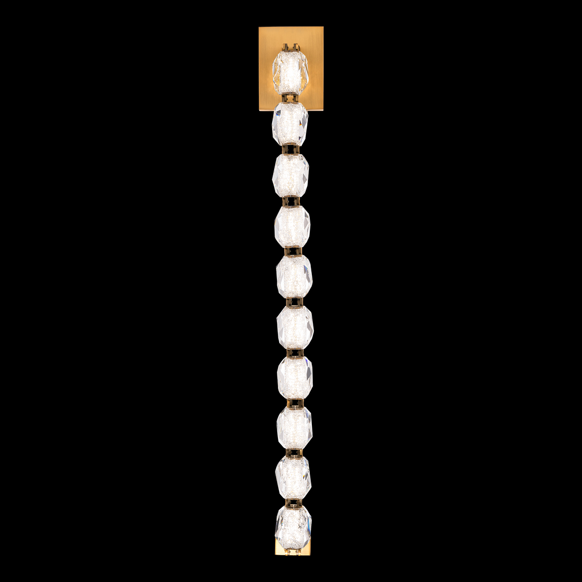 Seduction 10 Light LED 3000K/3500K/4000K 120V-277V Wall Sconce in Aged Brass with Clear Radiance Crystal