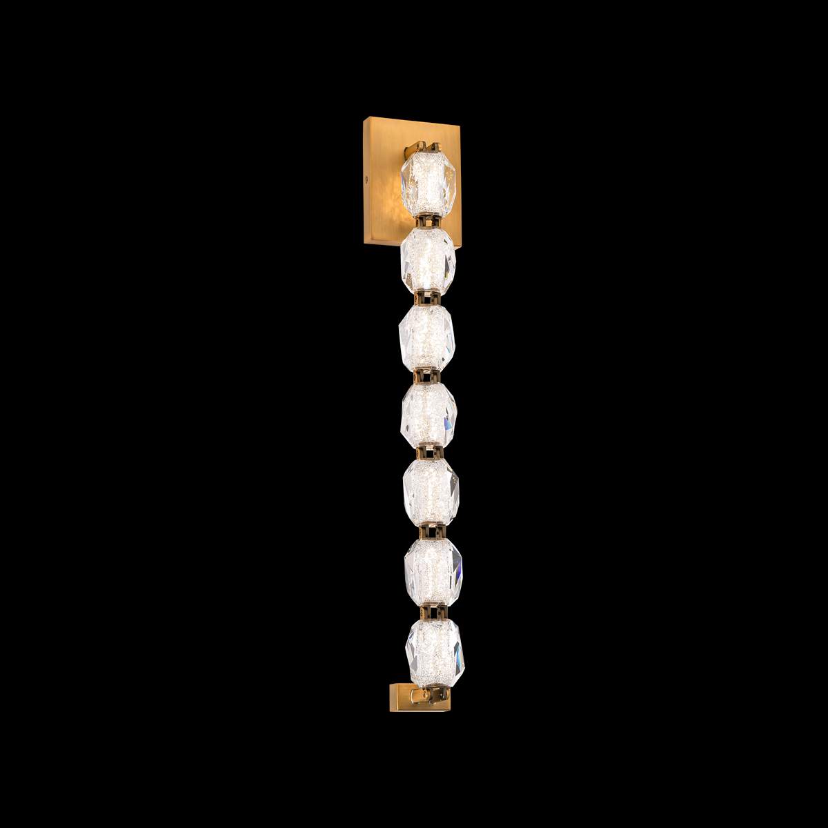Seduction 7 Light LED 3000K/3500K/4000K 120V-277V Wall Sconce in Polished Nickel with Clear Radiance Crystal