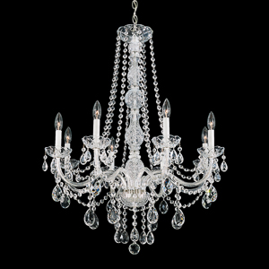 Arlington 8 Light 120V Chandelier in Polished Silver with Clear Heritage Crystal