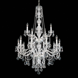 Arlington 15 Light 120V Chandelier in Polished Silver with Clear Heritage Handcut Crystal