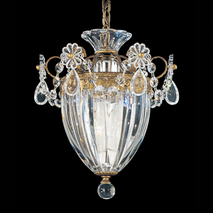 Bagatelle 1 Light 120V Mini Pendant in Heirloom Gold with Clear Heritage Handcut Crystal