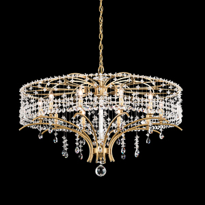 Bella Rose 10 Light 120V Chandelier in Antique Silver with Clear Radiance Crystal