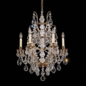 Bordeaux 6 Light 120V Chandelier in Heirloom Bronze with Clear Heritage Handcut Crystal