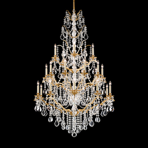 Bordeaux 25 Light 120V Chandelier in Heirloom Gold with Clear Heritage Handcut Crystal