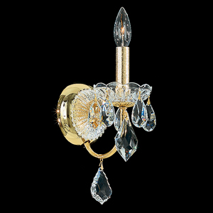 Century 1 Light 120V Wall Sconce in Heirloom Gold with Clear Heritage Handcut Crystal