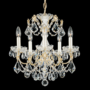 Century 5 Light 120V Chandelier in Aurelia with Clear Heritage Handcut Crystal