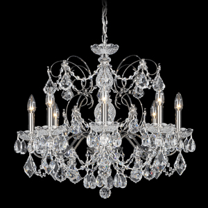 Century 8 Light 120V Chandelier in Heirloom Gold with Clear Heritage Handcut Crystal