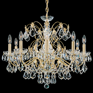 Century 9 Light 120V Chandelier in Aurelia with Clear Heritage Handcut Crystal