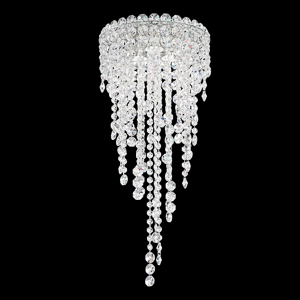 Chantant 3 Light 120V Flush Mount in Polished Stainless Steel with Clear Radiance Crystal