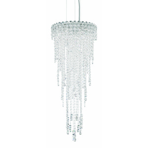 Chantant 4 Light 120V Pendant in Polished Stainless Steel with Clear Optic Crystal