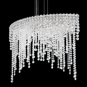 Chantant 6 Light 120V Linear Pendant in Polished Stainless Steel with Clear Radiance Crystal
