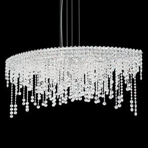 Chantant 8 Light 120V Linear Pendant in Polished Stainless Steel with Clear Radiance Crystal