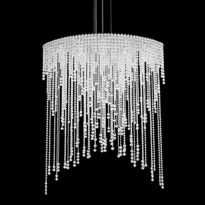 Chantant 8 Light 120V Pendant in Polished Stainless Steel with Clear Optic Crystal