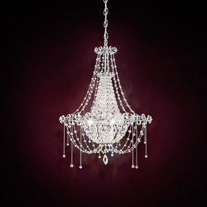 Chrysalita 6 Light 120V Chandelier in Polished Stainless Steel with Clear Radiance Crystal