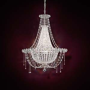 Chrysalita 6 Light 120V Chandelier in Polished Stainless Steel with Clear Radiance Crystal