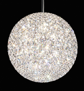 Da Vinci 18 Light 120V Pendant in Polished Stainless Steel with Clear Optic Crystal