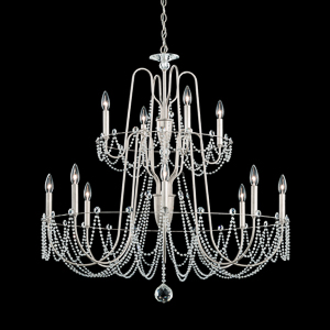Esmery 12 Light 120V Chandelier in Polished Silver with Clear Optic Crystal