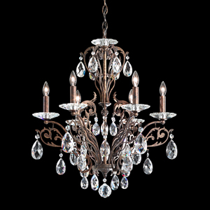 Filigrae 6 Light 120V Chandelier in Heirloom Gold with Clear Heritage Handcut Crystal
