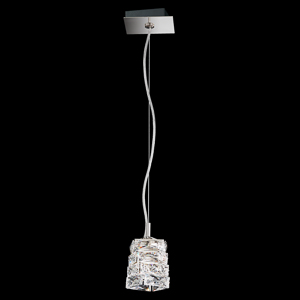 Glissando 7in LED 120V Mini Pendant in Stainless Steel with Clear Crystals from Swarovski