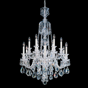 Hamilton 12 Light 120V Chandelier in Jet Black with Black Heritage Handcut Crystal