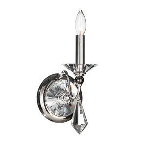 Jasmine 1 Light 120V Wall Sconce in Polished Silver with Clear Optic Crystal