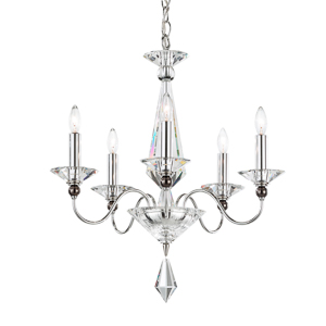 Jasmine 5 Light 120V Chandelier in Polished Silver with Clear Optic Crystal
