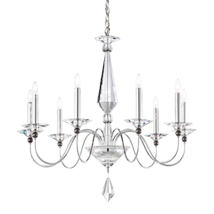 Jasmine 9 Light 120V Chandelier in Polished Silver with Clear Optic Crystal