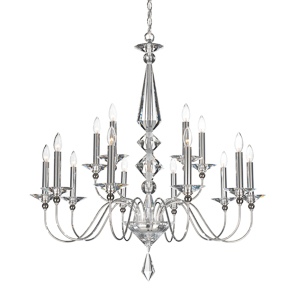 Jasmine 15 Light 120V Chandelier in Polished Silver with Clear Optic Crystal