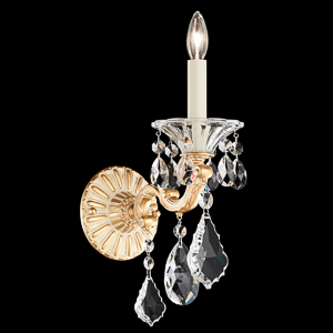 La Scala 1 Light 120V Wall Sconce in Heirloom Gold with Clear Heritage Handcut Crystal