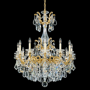 La Scala 12 Light 120V Chandelier in Heirloom Bronze with Clear Heritage Handcut Crystal