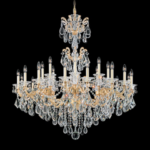 La Scala 24 Light 120V Chandelier in Heirloom Gold with Clear Radiance Crystal