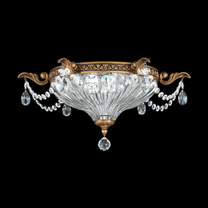 Milano 2 Light 120V Flush Mount in Heirloom Gold with Clear Radiance Crystal