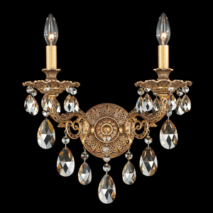 Milano 2 Light 120V Wall Sconce in Heirloom Bronze with Clear Radiance Crystal