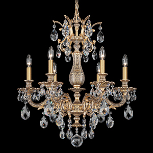 Milano 6 Light 120V Chandelier in Heirloom Bronze with Clear Radiance Crystal